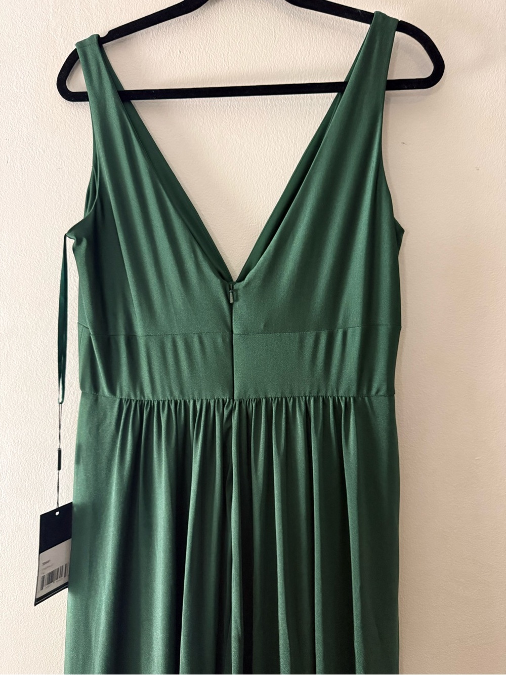 La Femme Deep Teal V-Neck Maxi Gown with Side Slit - Size 14 - Picture 3 of 12